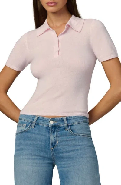 Joe's The Short Sleeve Cashmere Polo Sweater In Pink