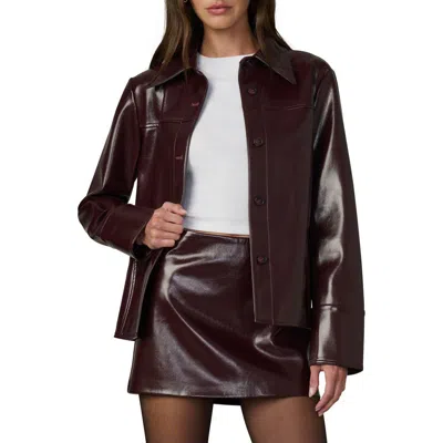Joe's The Daisy Faux Leather Jacket In Burgundy