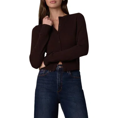 Joe's The Dani Crop Cashmere Cardigan In Brown