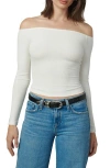 Joe's The Devin Off The Shoulder Crop Top In Ecru