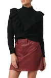 Joe's The Harley Ruffle Turtleneck Sweater In Meteorite