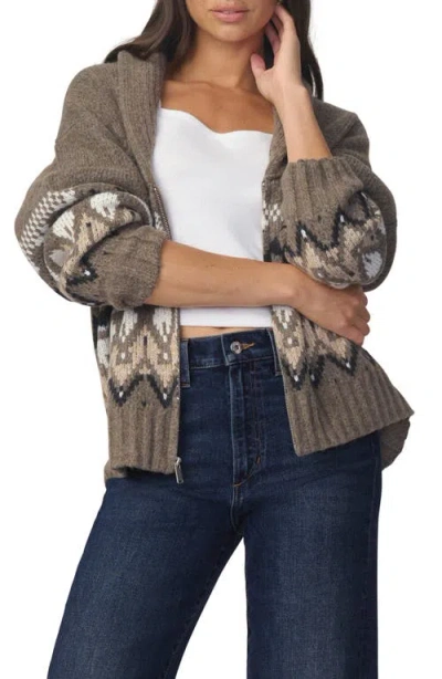 Joe's The Inga Fair Isle Cardigan In Brown