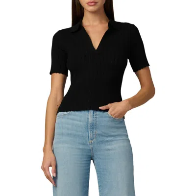 Joe's The Jess Pointelle Polo Sweater In Black