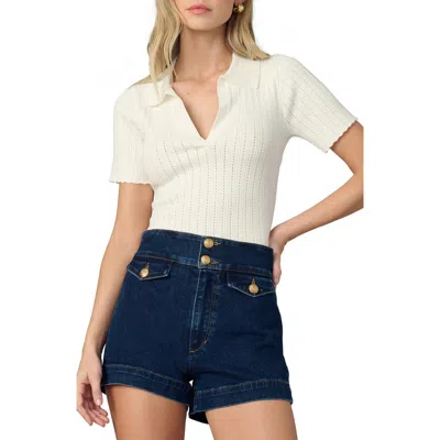 Joe's The Jess Pointelle Polo Sweater In Milk