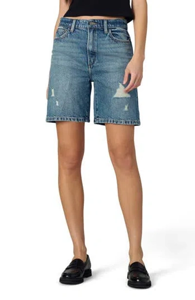 JOE'S JOE'S THE JOEY DISTRESSED LONG DENIM SHORTS