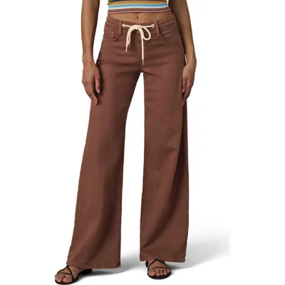 Joe's The Lou Lou Low Rise Drawstring Wide Leg Jeans In Brown