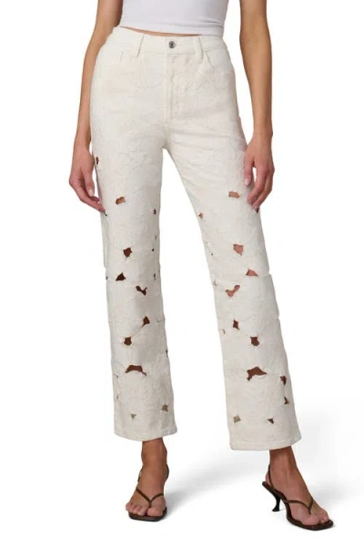 Joe's The Margot Floral Eyelet Ankle Straight Leg Jeans In Multi