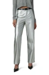 Joe's The Margot High Waist Relaxed Straight Leg Faux Leather Jeans In Metallic
