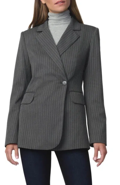 Joe's The Mecah Pinstriped Wrap Blazer In Gray