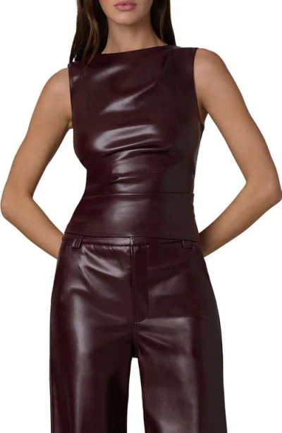 Joe's The Meg Faux Leather Sleeveless Top In Burgundy