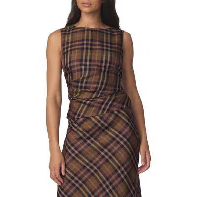 Joe's The Meg Ruched Sleeveless Top In Multi