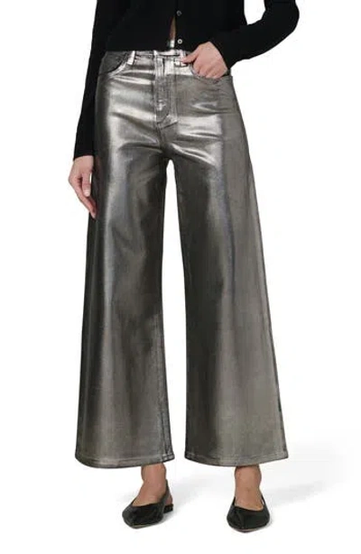Joe's The Mia Coated Wide Leg Jeans In Gray