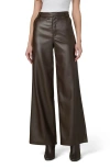 Joe's The Mia High Waist Faux Leather Wide Leg Jeans In Brown