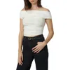 Joe's The Mia Off The Shoulder Crop Top In Ecru