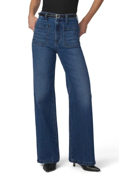 Joe's The Mia Patch Pocket High Waist Wide Leg Jeans In Blue