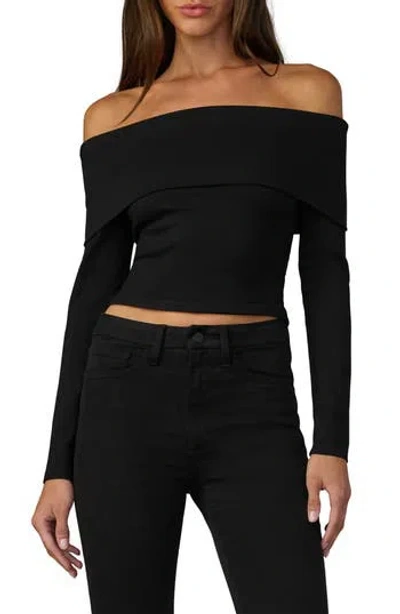 Joe's The Olive Off The Shoulder Long Sleeve Top In Black
