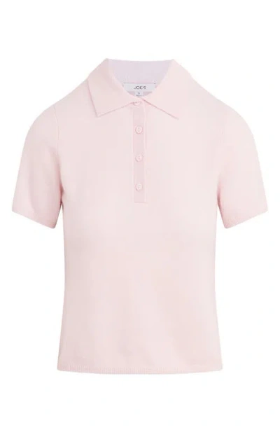 Joe's The Short Sleeve Cashmere Polo Sweater In Pink