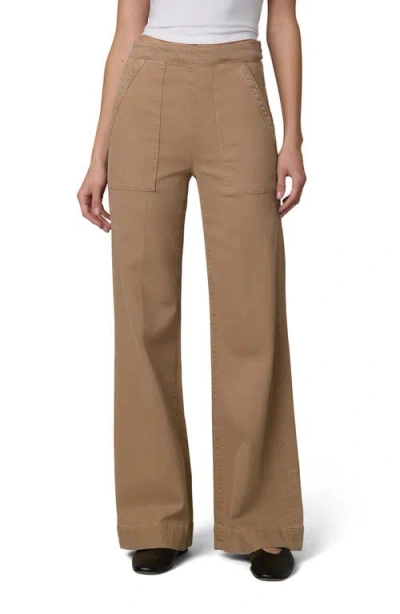 Joe's The Side Zip High Waist Wide Leg Jeans In Brown