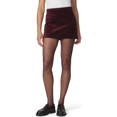 Joe's The Velveteen Miniskirt In Burgundy