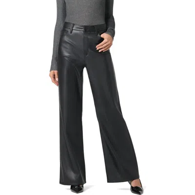 Joe's Wide Leg Faux Leather Pants In Black