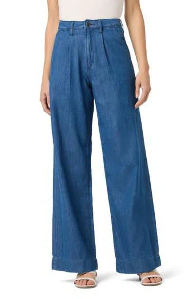 Joe's Wide Leg Pleated Trouser In Blue