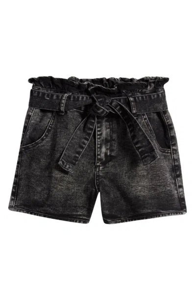 Joe's Kids' Gia Denim Paperbag Shorts In Black Galaxy