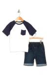 Joe's Kids' Pocket T-shirt & Pull-on Shorts Set In Navy