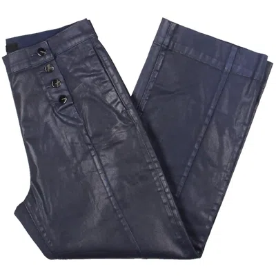 Joe's Savannah Womens Mid Rise Button Detail Wide Leg Jeans In Blue