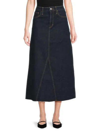 Joe's Women's Denim Midi Skirt In Indigo Rinse