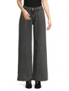Joe's Women's Embellished Cotton Low-rise Wide-leg Jeans In Gray