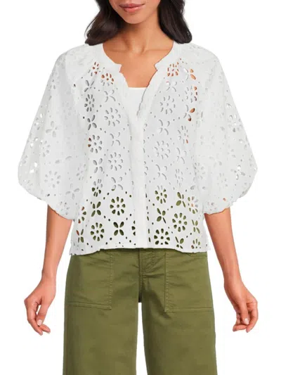 JOE'S WOMEN'S THE BRODERIE LACE PUFF-SLEEVE TOP