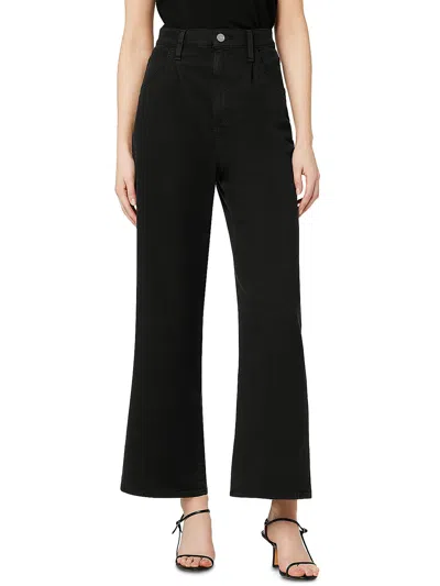 Joe's Womens High Rise Pleated Wide Leg Jeans In Black