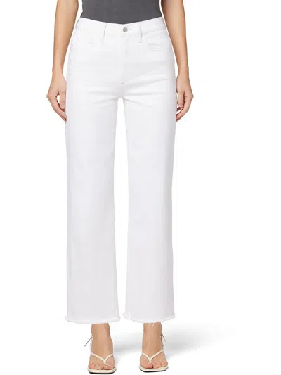 Joe's Womens High Rise Wide Leg Cropped Jeans In White