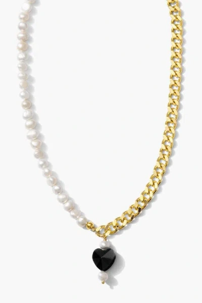Joey Baby Baroque Freshwater Pearl Heart Chain Necklace In Gold