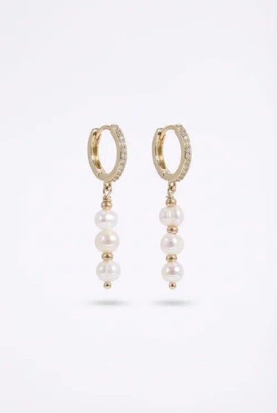 Joey Baby Freshwater Pearl Rose Gold Drop Earrings
