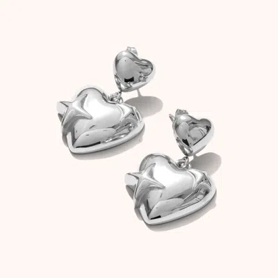 Joey Baby Heart Sculpture Earrings In Pattern