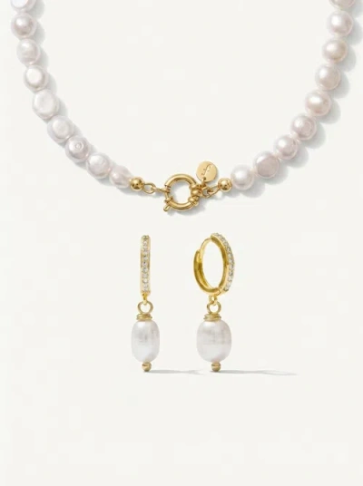 Joey Baby Pete Strand Necklace & Layla Drop Earring Gift Set In Gold