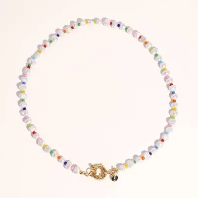 Joey Baby Rainbow Pearl Necklace In Multi