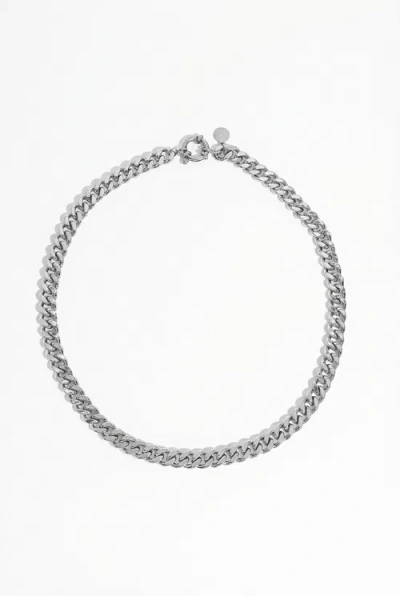 Joey Baby Silver Cuban Chain Necklace In Metallic