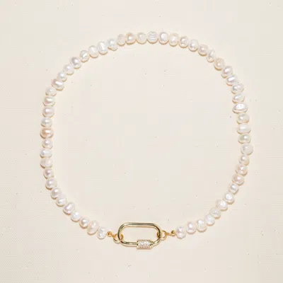 Joey Baby Taylor Freshwater Pearl Necklace - Large Size In Silver