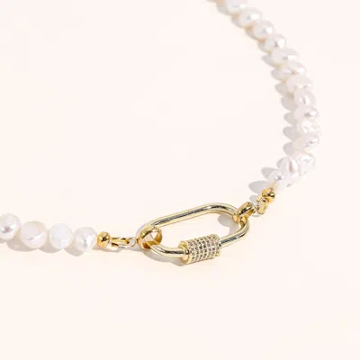 Joey Baby Taylor Freshwater Pearl Necklace - Medium Size In Silver