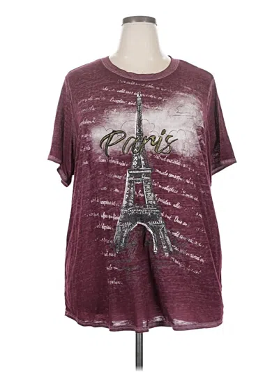 Pre-owned Jofit Short Sleeve T-shirt In Burgundy