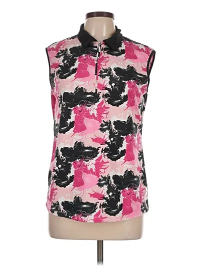 Pre-owned Jofit Sleeveless Button Down Shirt In Pink