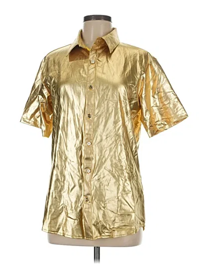 Pre-owned Jogal Short Sleeve Blouse In Gold