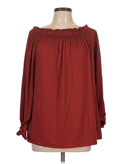 Pre-owned Joh 3/4 Sleeve Blouse In Burgundy