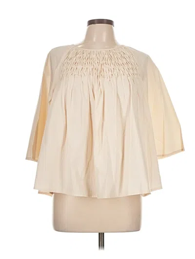 Pre-owned Joh 3/4 Sleeve Blouse In White