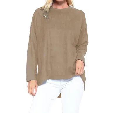 Joh Adi Classic Crew Neck Top In Mushroom In Brown