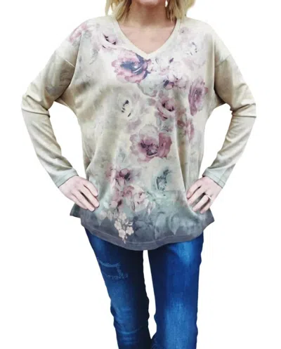 Joh Adi Long Sleeve Top In Flower In White