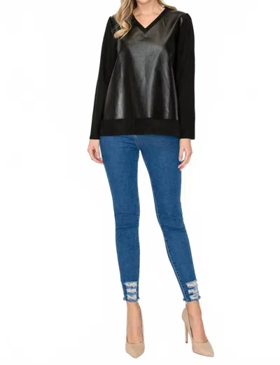 Joh Annabelle Suede With Leather Top In Black