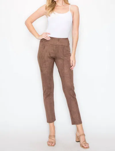 Joh Annelise Stretch Suade Pant In Umber In Brown